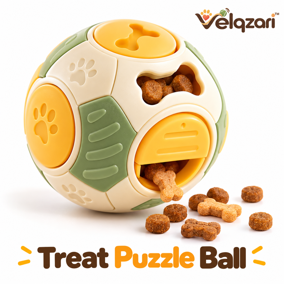 Velqzari™ Interactive Treat Puzzle Ball