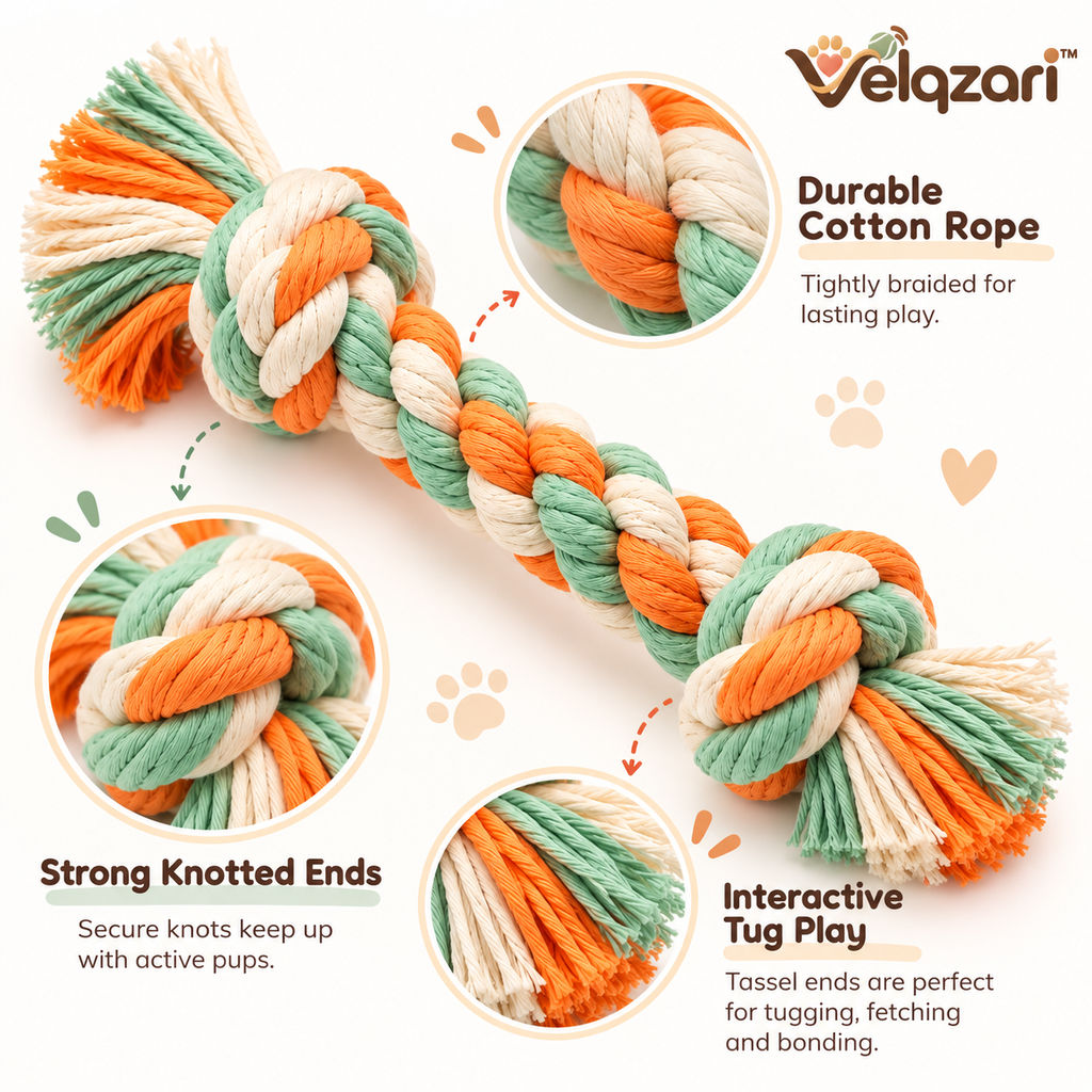 Velqzari™ Braided Cotton Rope Tug Toy