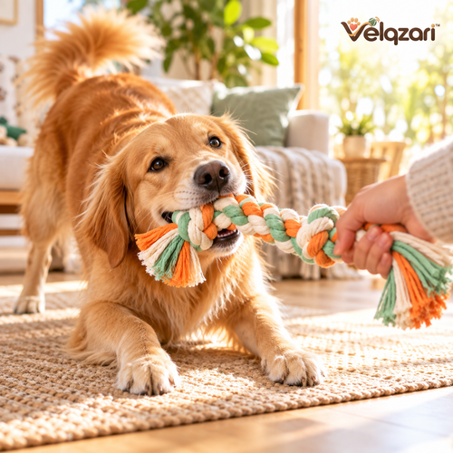 Velqzari™ Braided Cotton Rope Tug Toy