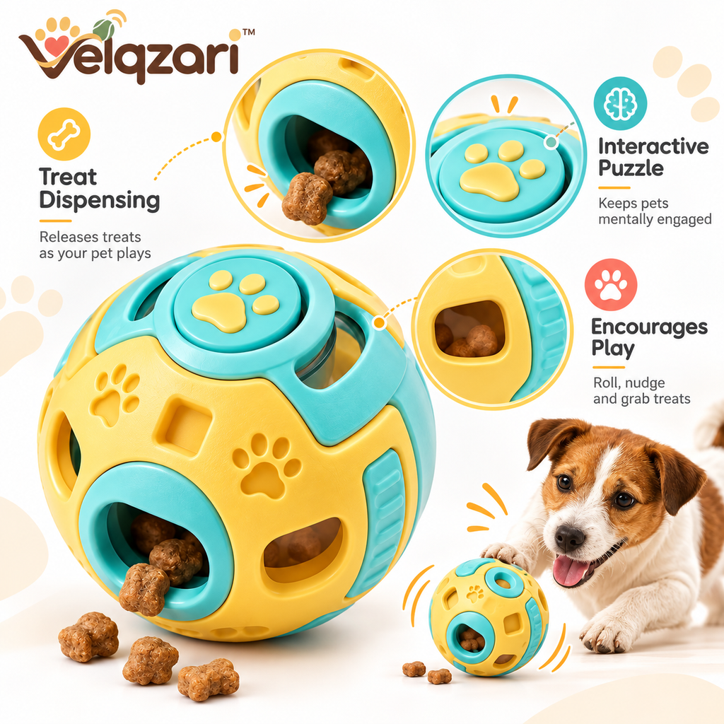 Velqzari™ Interactive Treat Puzzle Ball