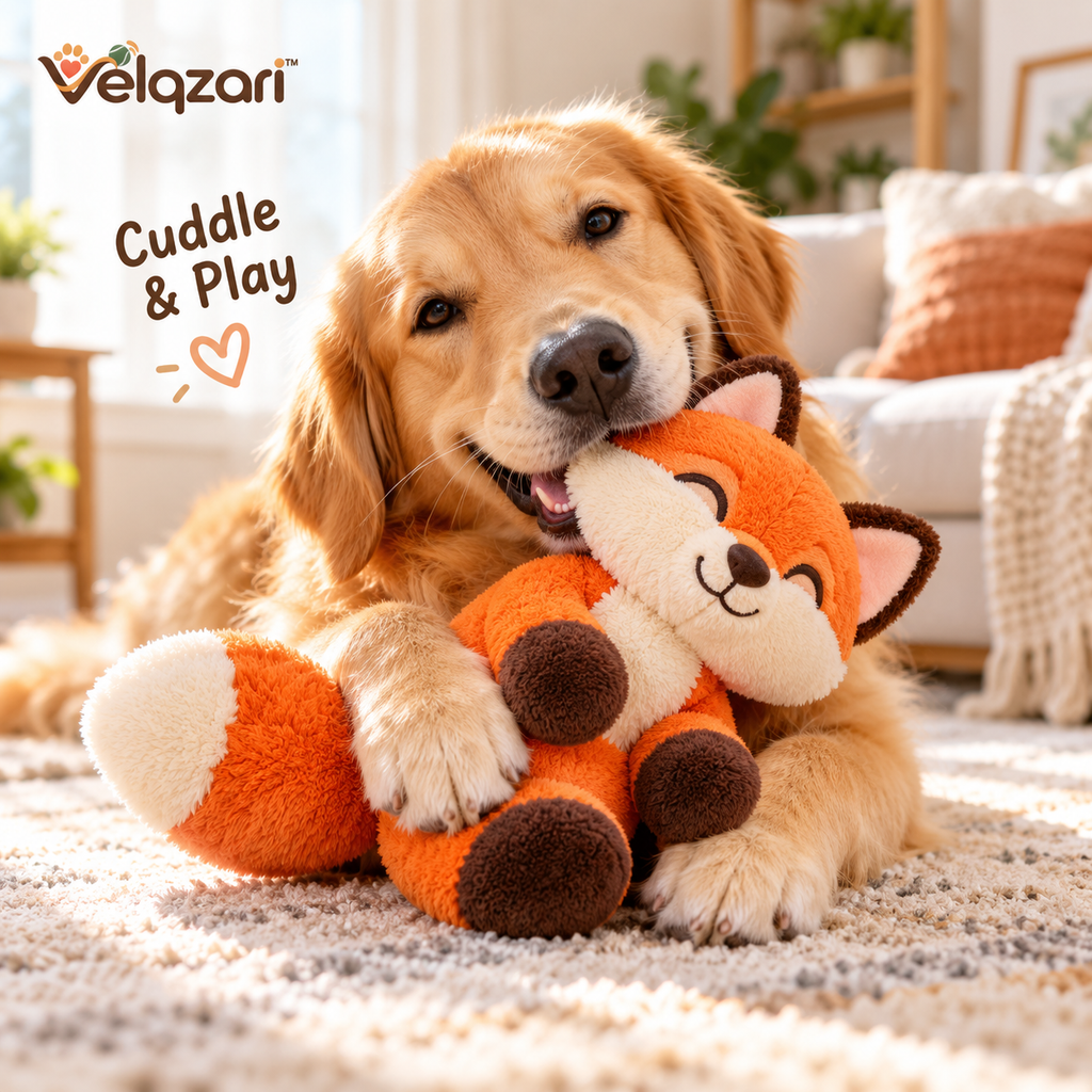 Velqzari™ Plush Fox Squeaky Toy