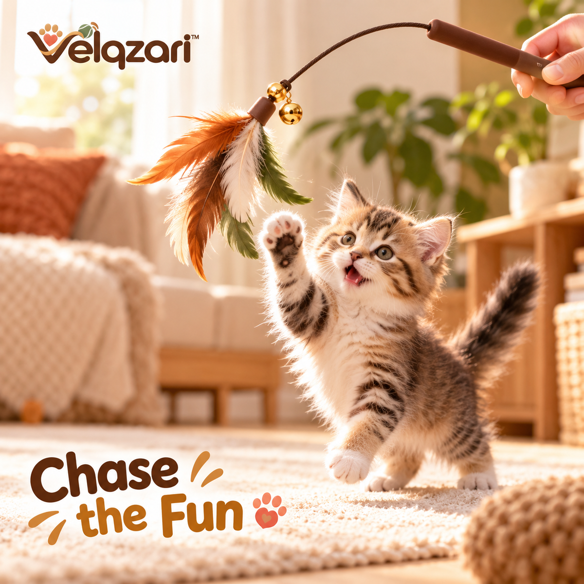 Velqzari™ Feather Teaser Wand