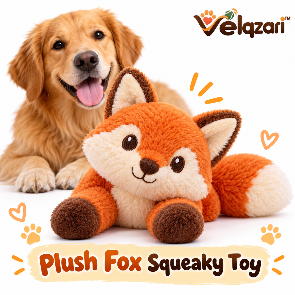 Velqzari™ Plush Fox Squeaky Toy