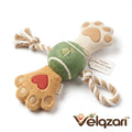Velqzari™ Paw-Fect Play 3-in-1 Interactive Dog Toy – Plush Paw & Squeaky Tennis Ball Toy with Braided Cotton Tug Rope, Multi-Textured Dental & Fetch Toy for Puppies, Small & Medium Dogs